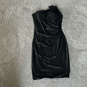 David Meister black sequins dress